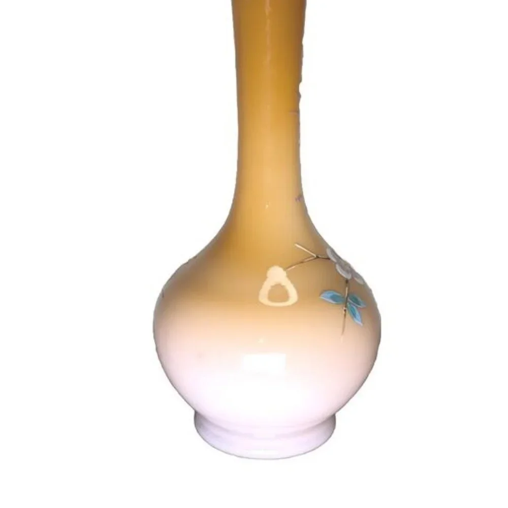 19th-Century Harrach Czech (Bohemia) Opal Vase -  Antique 11"- Hand-Enameled - Picture 2 of 16